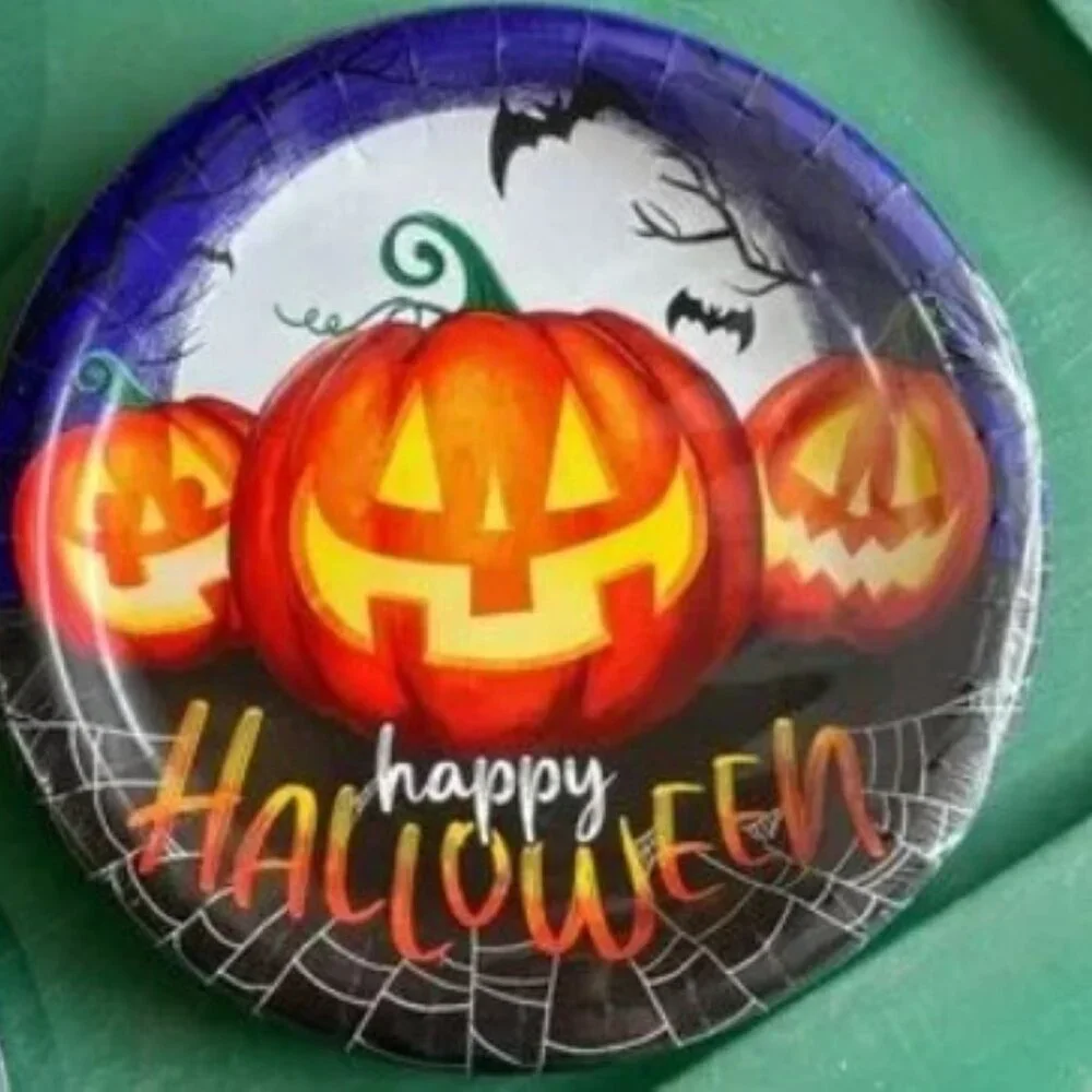 Halloween Party Plates & Napkins Set of 56 Paper Disposable Tableware